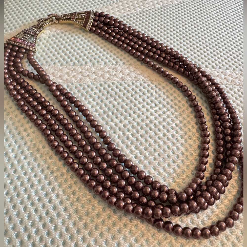 Heidi Daus Purple Faux Pearl Necklace